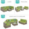 imageBest Choice Products 7Piece Modular Outdoor Sectional Wicker Patio Conversation Set w 2 Pillows Coffee Table Cover Included  TaupePistachioTaupePistachio