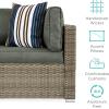 imageBest Choice Products 7Piece Modular Outdoor Sectional Wicker Patio Conversation Set w 2 Pillows Coffee Table Cover Included  TaupePistachioTaupeSlate Green
