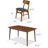 imageBest Choice Products 7Piece Wooden Dining Room Table Set MidCentury Modern Kitchen Table w 6 Chairs Upholstered Cushions Curved Backrests Rounded Table Corners  WalnutGrayWalnutCharcoal