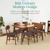 imageBest Choice Products 7Piece Wooden Dining Room Table Set MidCentury Modern Kitchen Table w 6 Chairs Upholstered Cushions Curved Backrests Rounded Table Corners  WalnutGrayWalnutCharcoal