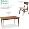 imageBest Choice Products 7Piece Wooden Dining Room Table Set MidCentury Modern Kitchen Table w 6 Chairs Upholstered Cushions Curved Backrests Rounded Table Corners  WalnutGrayWalnutCream