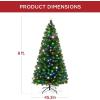 imageBest Choice Products 7ft PreLit Fiber Optic Artificial Pine Christmas Tree Holiday Dcor Centerpiece w 280 Multicolored LED Lights 8 Sequences Foldable Stand8ft
