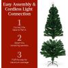 imageBest Choice Products 7ft PreLit Fiber Optic Artificial Pine Christmas Tree Holiday Dcor Centerpiece w 280 Multicolored LED Lights 8 Sequences Foldable Stand6ft