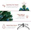 imageBest Choice Products 7ft PreLit Fiber Optic Artificial Pine Christmas Tree Holiday Dcor Centerpiece w 280 Multicolored LED Lights 8 Sequences Foldable Stand6ft