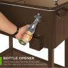imageBest Choice Products 80Quart Outdoor Steel Rolling Cooler Cart wIce Chest Bottle Opener Catch Tray Drain Plug Locking WheelsBrown