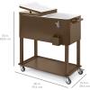 imageBest Choice Products 80Quart Outdoor Steel Rolling Cooler Cart wIce Chest Bottle Opener Catch Tray Drain Plug Locking WheelsBrown