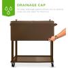 imageBest Choice Products 80Quart Outdoor Steel Rolling Cooler Cart wIce Chest Bottle Opener Catch Tray Drain Plug Locking WheelsBrown