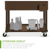 imageBest Choice Products 80Quart Outdoor Steel Rolling Cooler Cart wIce Chest Bottle Opener Catch Tray Drain Plug Locking WheelsBrown
