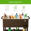 imageBest Choice Products 80Quart Outdoor Steel Rolling Cooler Cart wIce Chest Bottle Opener Catch Tray Drain Plug Locking WheelsBrown
