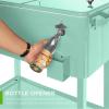 imageBest Choice Products 80Quart Outdoor Steel Rolling Cooler Cart wIce Chest Bottle Opener Catch Tray Drain Plug Locking WheelsMint