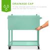 imageBest Choice Products 80Quart Outdoor Steel Rolling Cooler Cart wIce Chest Bottle Opener Catch Tray Drain Plug Locking WheelsMint