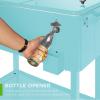 imageBest Choice Products 80Quart Outdoor Steel Rolling Cooler Cart wIce Chest Bottle Opener Catch Tray Drain Plug Locking WheelsTurquoise