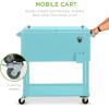 imageBest Choice Products 80Quart Outdoor Steel Rolling Cooler Cart wIce Chest Bottle Opener Catch Tray Drain Plug Locking WheelsTurquoise