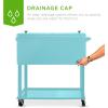 imageBest Choice Products 80Quart Outdoor Steel Rolling Cooler Cart wIce Chest Bottle Opener Catch Tray Drain Plug Locking WheelsTurquoise
