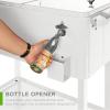 imageBest Choice Products 80Quart Outdoor Steel Rolling Cooler Cart wIce Chest Bottle Opener Catch Tray Drain Plug Locking WheelsWhite