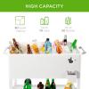 imageBest Choice Products 80Quart Outdoor Steel Rolling Cooler Cart wIce Chest Bottle Opener Catch Tray Drain Plug Locking WheelsWhite