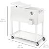 imageBest Choice Products 80Quart Outdoor Steel Rolling Cooler Cart wIce Chest Bottle Opener Catch Tray Drain Plug Locking WheelsWhite