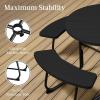imageBest Choice Products 8Person Outdoor Bench Patio Picnic Table Circular w 4 Builtin Benches and Umbrella Hole 2000lb Capacity  GreenBlack