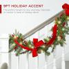 imageBest Choice Products 9ft PreLit Holiday PreDecorated Christmas Garland for Stairs Fireplace Decoration wPVC Tips 50 Lights Pine Cones Berries  SemiFlockedGreenRibbons  Battery