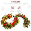 imageBest Choice Products 9ft PreLit Holiday PreDecorated Christmas Garland for Stairs Fireplace Decoration wPVC Tips 50 Lights Pine Cones Berries  SemiFlockedGreenRibbons  Battery