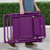 imageBest Choice Products Adjustable Zero Gravity Chair Monochromatic Color Folding Patio Recliner wSide Tray Headrest  SeafoamAmethyst