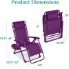 imageBest Choice Products Adjustable Zero Gravity Chair Monochromatic Color Folding Patio Recliner wSide Tray Headrest  SeafoamAmethyst