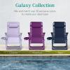 imageBest Choice Products Adjustable Zero Gravity Chair Monochromatic Color Folding Patio Recliner wSide Tray Headrest  SeafoamAmethyst