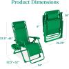 imageBest Choice Products Adjustable Zero Gravity Chair Monochromatic Color Folding Patio Recliner wSide Tray Headrest  SeafoamBasil