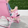 imageBest Choice Products Adjustable Zero Gravity Chair Monochromatic Color Folding Patio Recliner wSide Tray Headrest  SeafoamCarnation