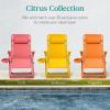 imageBest Choice Products Adjustable Zero Gravity Chair Monochromatic Color Folding Patio Recliner wSide Tray Headrest  SeafoamCoral
