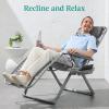imageBest Choice Products Adjustable Zero Gravity Chair Monochromatic Color Folding Patio Recliner wSide Tray Headrest  SeafoamDove Gray