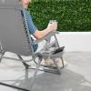 imageBest Choice Products Adjustable Zero Gravity Chair Monochromatic Color Folding Patio Recliner wSide Tray Headrest  SeafoamDove Gray