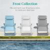 imageBest Choice Products Adjustable Zero Gravity Chair Monochromatic Color Folding Patio Recliner wSide Tray Headrest  SeafoamDove Gray