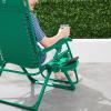 imageBest Choice Products Adjustable Zero Gravity Chair Monochromatic Color Folding Patio Recliner wSide Tray Headrest  SeafoamEmerald