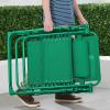 imageBest Choice Products Adjustable Zero Gravity Chair Monochromatic Color Folding Patio Recliner wSide Tray Headrest  SeafoamEmerald
