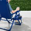 imageBest Choice Products Adjustable Zero Gravity Chair Monochromatic Color Folding Patio Recliner wSide Tray Headrest  SeafoamMarine