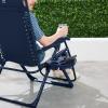 imageBest Choice Products Adjustable Zero Gravity Chair Monochromatic Color Folding Patio Recliner wSide Tray Headrest  SeafoamNavy