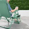 imageBest Choice Products Adjustable Zero Gravity Chair Monochromatic Color Folding Patio Recliner wSide Tray Headrest  SeafoamSeafoam