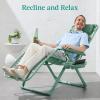 imageBest Choice Products Adjustable Zero Gravity Chair Monochromatic Color Folding Patio Recliner wSide Tray Headrest  SeafoamSeafoam
