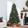 imageBest Choice Products Artificial Christmas Tree 6ft Premium Unlit Realistic Spruce Holiday Dcor wDense Branches Easy Assembly Metal Base45ft