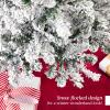 imageBest Choice Products Artificial Christmas Tree 6ft Unlit Snow Flocked Design Pine Tree Full Appearance Snowy wEasy Assembly Metal Stand12ft
