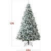 imageBest Choice Products Artificial Christmas Tree 6ft Unlit Snow Flocked Design Pine Tree Full Appearance Snowy wEasy Assembly Metal Stand12ft