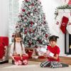 imageBest Choice Products Artificial Christmas Tree 6ft Unlit Snow Flocked Design Pine Tree Full Appearance Snowy wEasy Assembly Metal Stand6ft