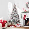 imageBest Choice Products Artificial Christmas Tree 6ft Unlit Snow Flocked Design Pine Tree Full Appearance Snowy wEasy Assembly Metal Stand9ft