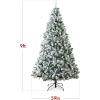 imageBest Choice Products Artificial Christmas Tree 6ft Unlit Snow Flocked Design Pine Tree Full Appearance Snowy wEasy Assembly Metal Stand9ft