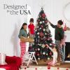 imageBest Choice Products Artificial Christmas Tree White 6ft Premium Pine Unlit Holiday Decoration Full Size Dcor Easy Assembly wMetal StandBlack