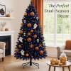 imageBest Choice Products Artificial Christmas Tree White 6ft Premium Pine Unlit Holiday Decoration Full Size Dcor Easy Assembly wMetal StandBlack