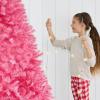imageBest Choice Products Artificial Christmas Tree White 6ft Premium Pine Unlit Holiday Decoration Full Size Dcor Easy Assembly wMetal StandPink