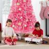 imageBest Choice Products Artificial Christmas Tree White 6ft Premium Pine Unlit Holiday Decoration Full Size Dcor Easy Assembly wMetal StandPink