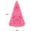 imageBest Choice Products Artificial Christmas Tree White 6ft Premium Pine Unlit Holiday Decoration Full Size Dcor Easy Assembly wMetal StandPink